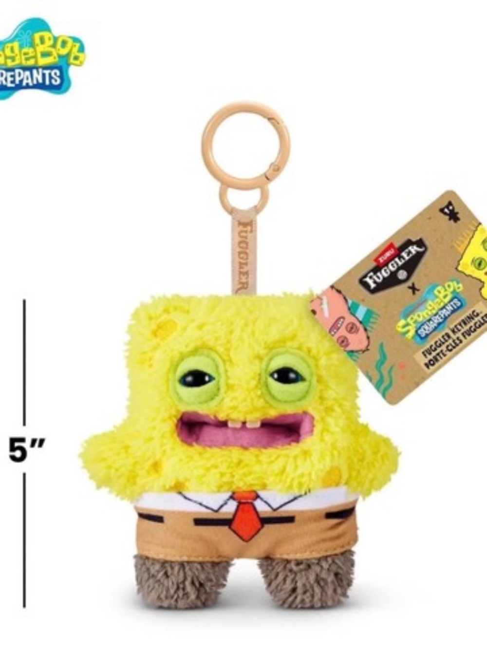 FUGGLER 5" "SpongeBob SquarePants" key chain. NEVER USED, With original tag.